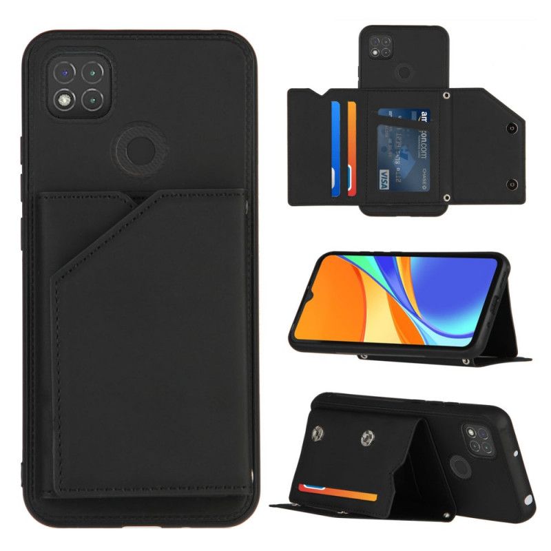 Hoesje Xiaomi Redmi 9C Rood Zwart Handsfree Ondersteuning Voor Meerdere Kaarten
