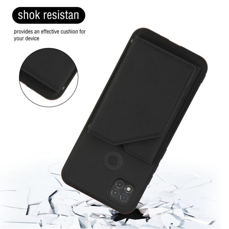 Hoesje Xiaomi Redmi 9C Rood Zwart Handsfree Ondersteuning Voor Meerdere Kaarten