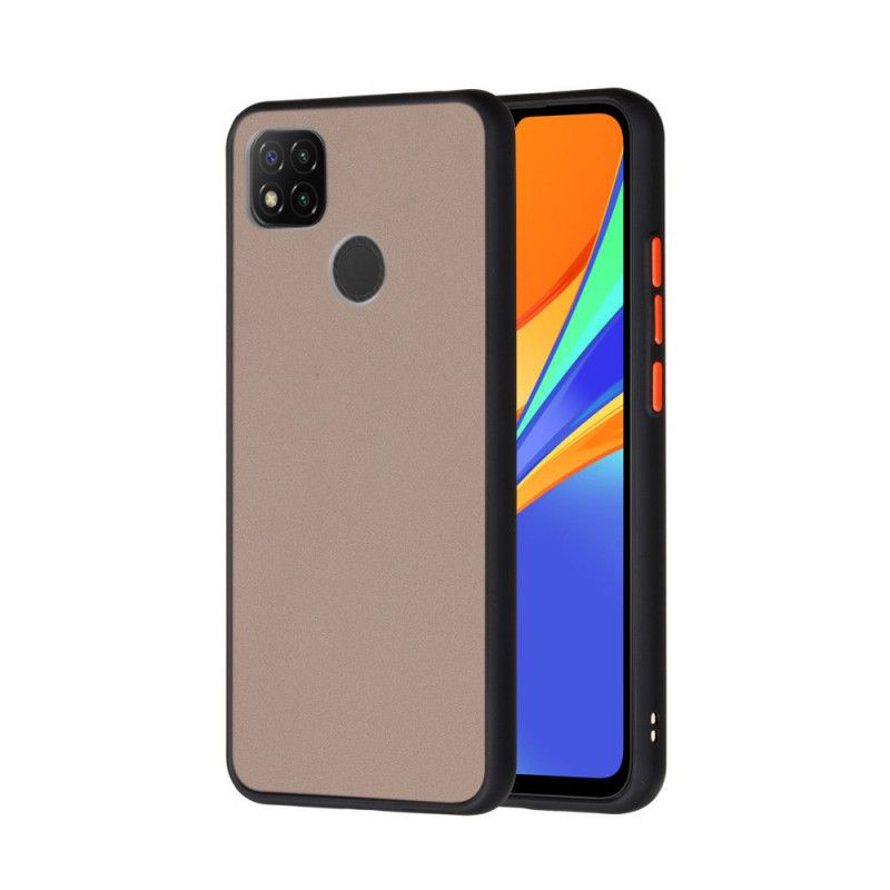 Hoesje Xiaomi Redmi 9C Rood Zwart Hybride Met Gekleurde Randen