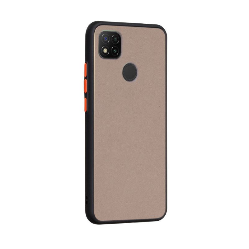 Hoesje Xiaomi Redmi 9C Rood Zwart Hybride Met Gekleurde Randen