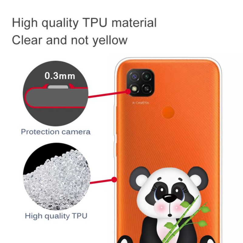 Hoesje Xiaomi Redmi 9C Transparante Droevige Panda