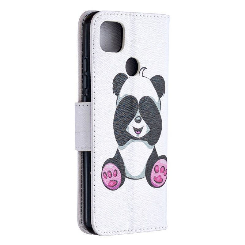 Leren Hoesje voor Xiaomi Redmi 9C Leuke Panda
