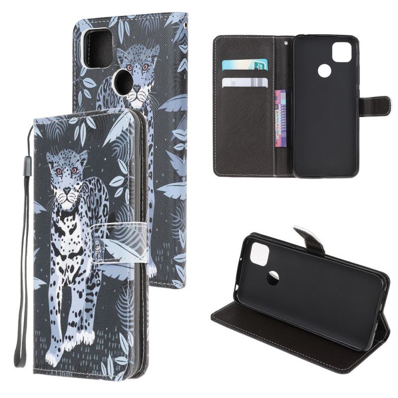Leren Hoesje voor Xiaomi Redmi 9C Luipaard Met String