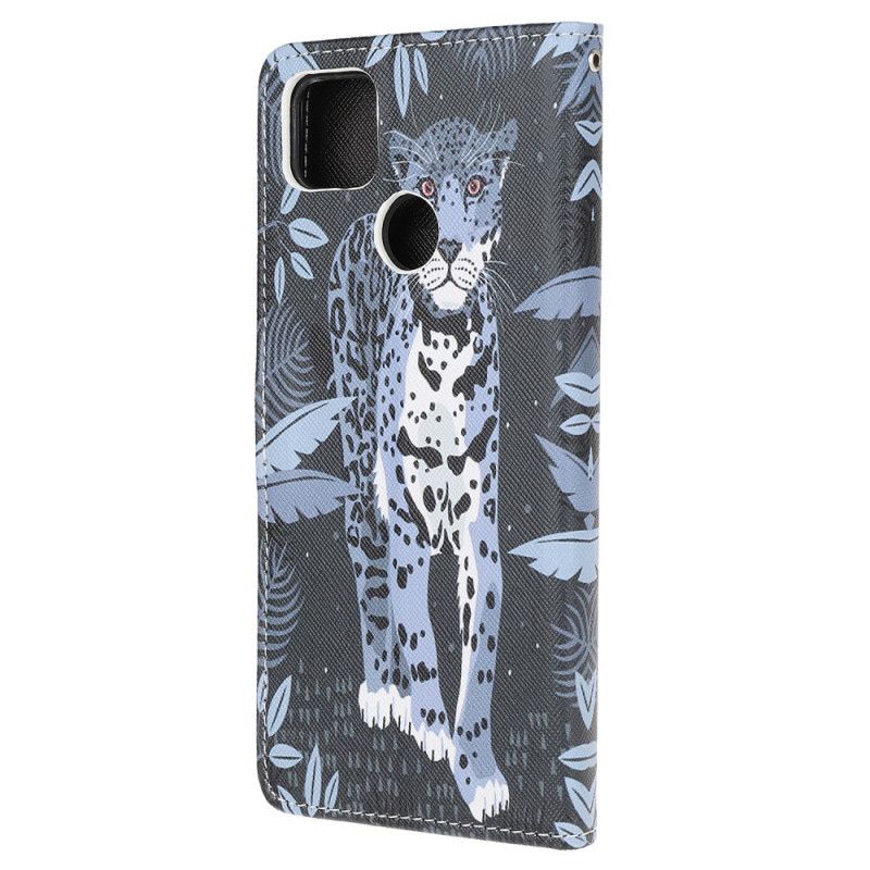 Leren Hoesje voor Xiaomi Redmi 9C Luipaard Met String