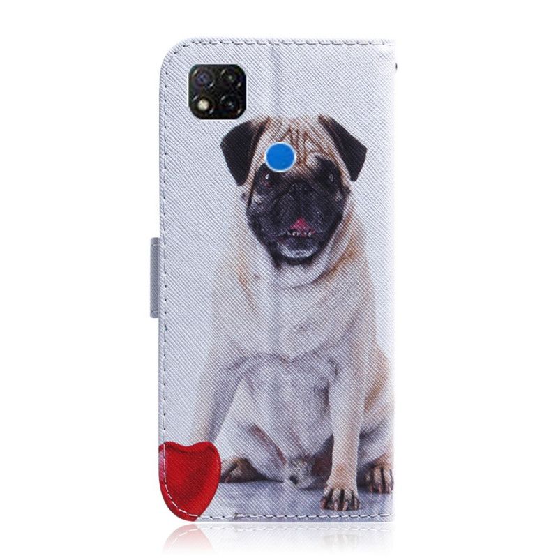 Leren Hoesje voor Xiaomi Redmi 9C Mopshond