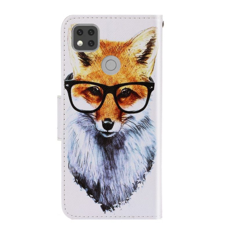 Leren Hoesje voor Xiaomi Redmi 9C Nerd String Vos