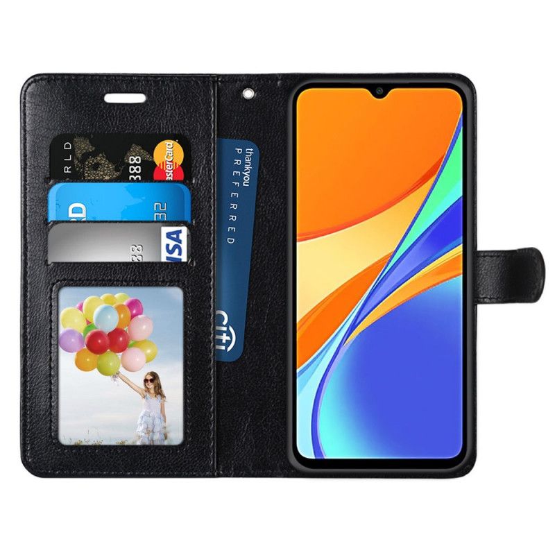 Leren Hoesje voor Xiaomi Redmi 9C Wit Zwart Klassieke Nieuwe Kleuren