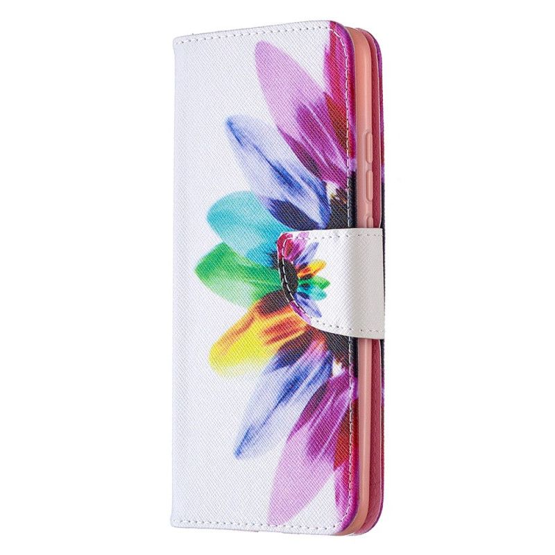 Leren Hoesje Xiaomi Redmi 9C Aquarelbloem