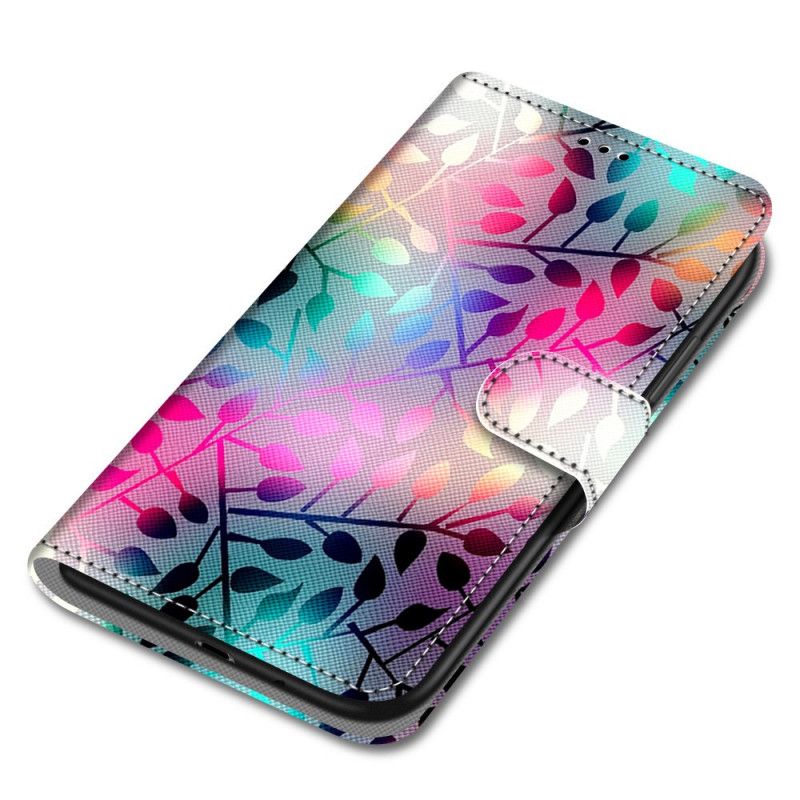 Leren Hoesje Xiaomi Redmi 9C Gekleurde Bladeren