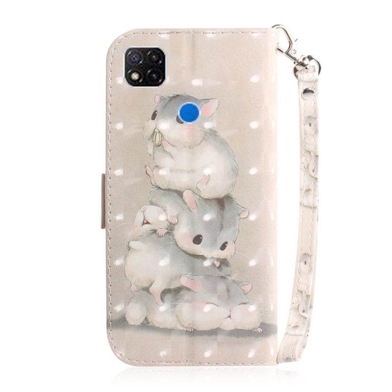 Leren Hoesje Xiaomi Redmi 9C Hamsters Met String