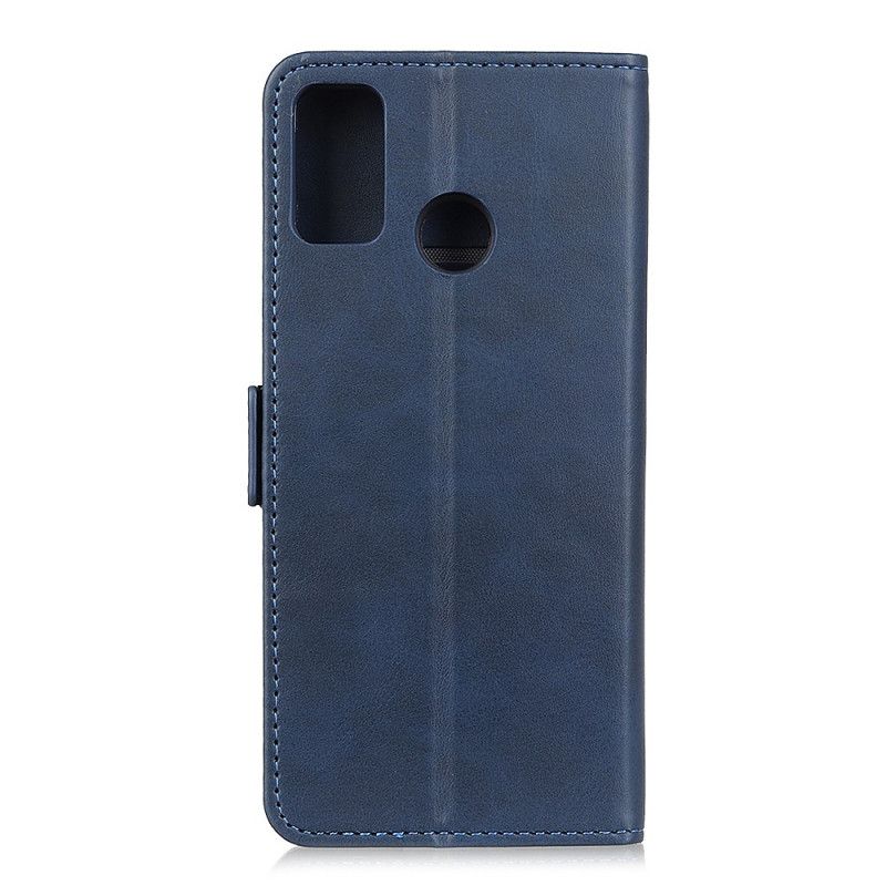 Leren Hoesje Xiaomi Redmi 9C Rood Zwart Dubbele Klep
