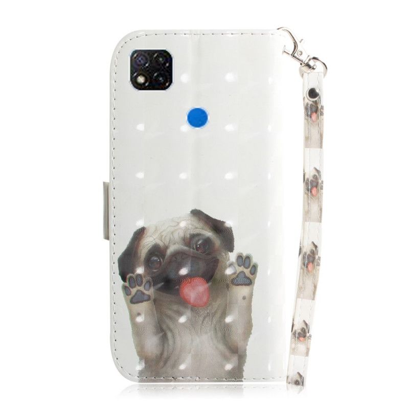 Leren Hoesje Xiaomi Redmi 9C Telefoonhoesje Hou Van Mijn Hond Met String
