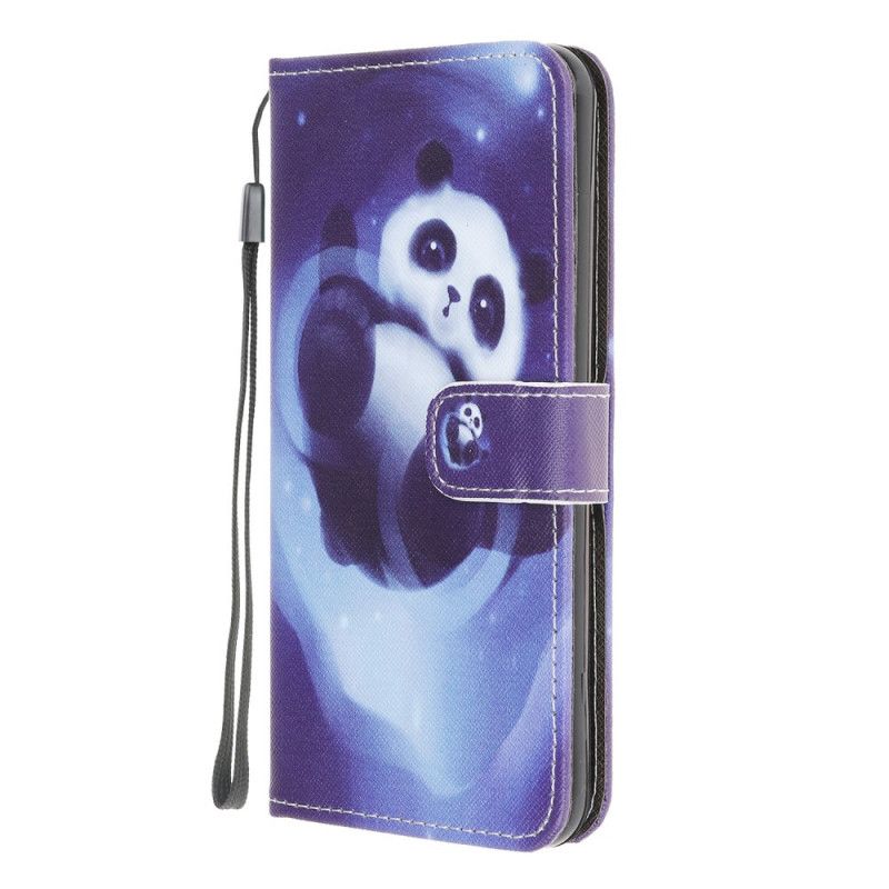 Leren Hoesje Xiaomi Redmi 9C Telefoonhoesje Pandaruimte Met String