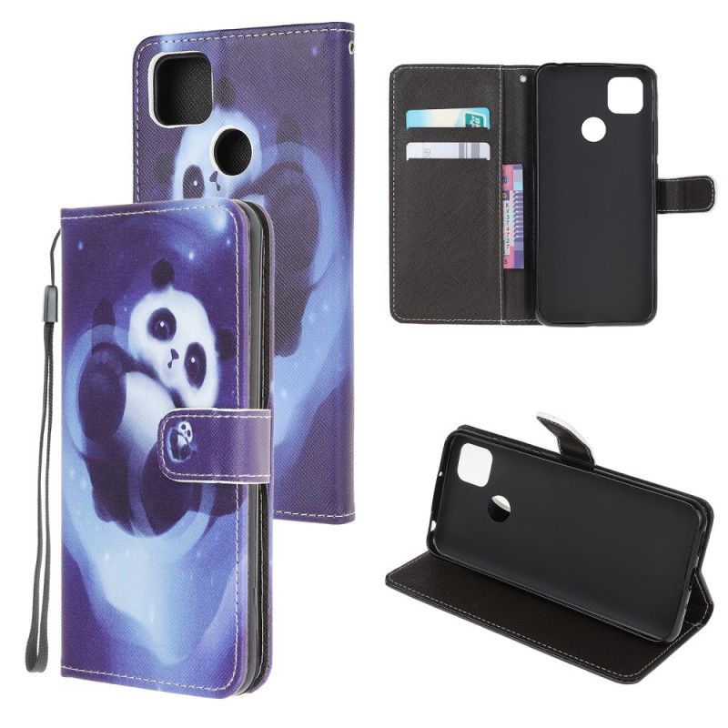 Leren Hoesje Xiaomi Redmi 9C Telefoonhoesje Pandaruimte Met String