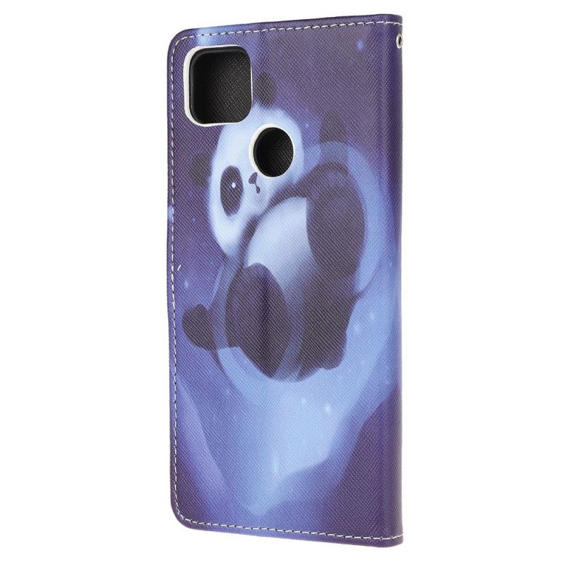 Leren Hoesje Xiaomi Redmi 9C Telefoonhoesje Pandaruimte Met String