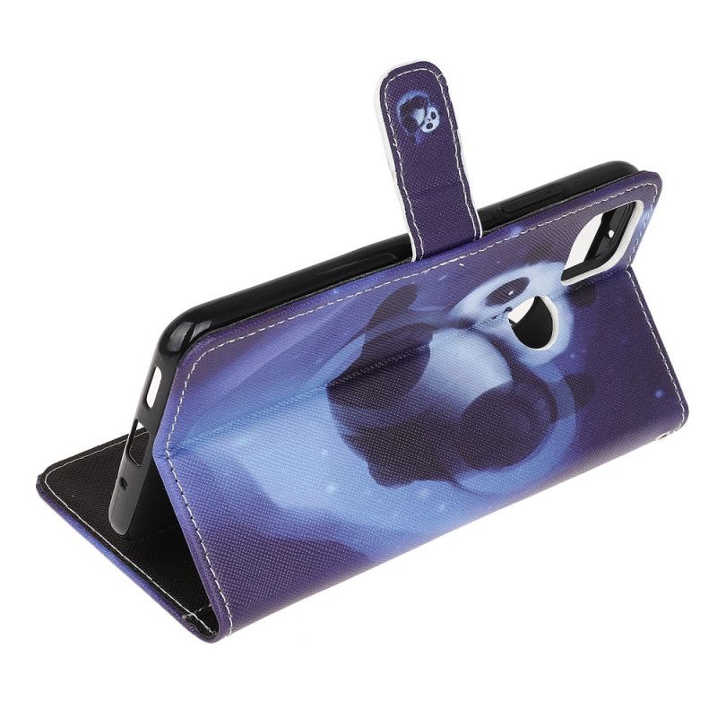 Leren Hoesje Xiaomi Redmi 9C Telefoonhoesje Pandaruimte Met String