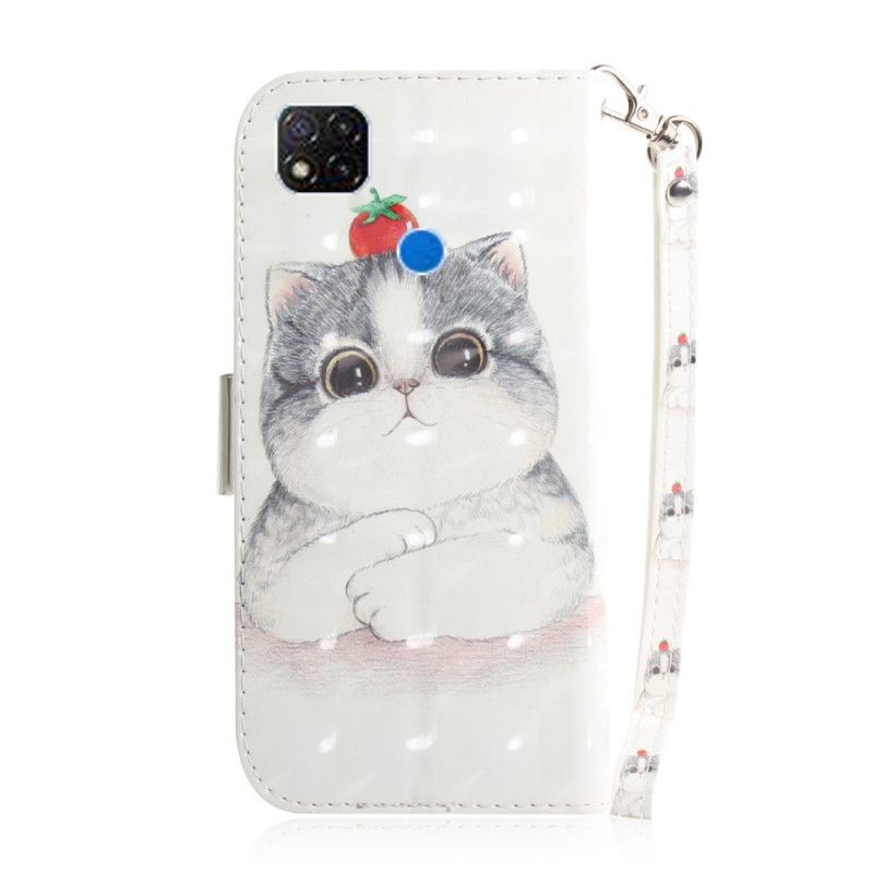 Leren Hoesje Xiaomi Redmi 9C Tomaat Op De String Kat