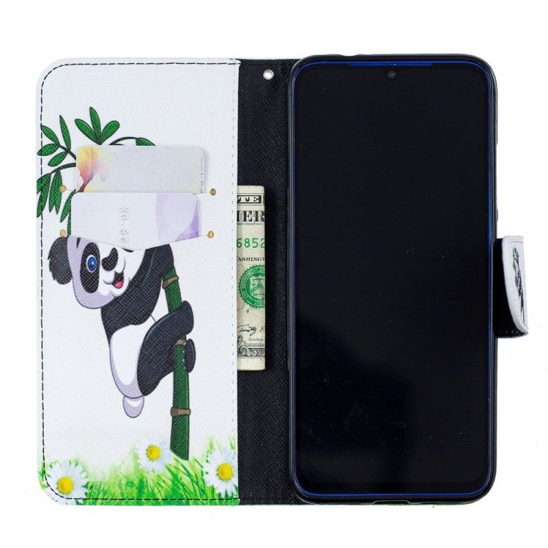 Cover Folio-hoesje Xiaomi Redmi Note 7 Telefoonhoesje Panda Op Bamboe