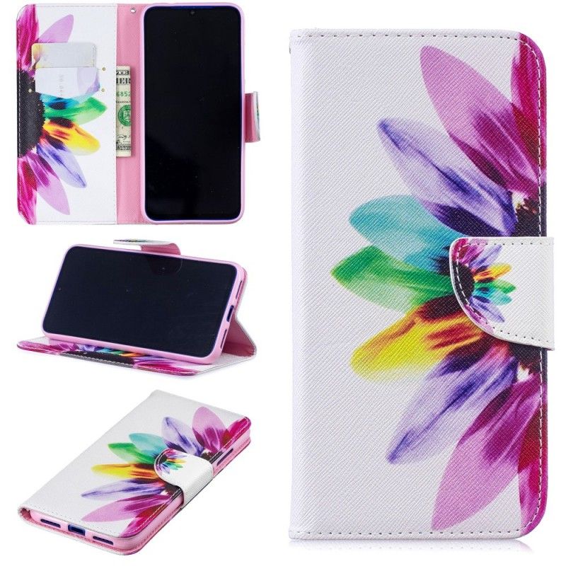 Flip Case Leren Xiaomi Redmi Note 7 Aquarelbloem