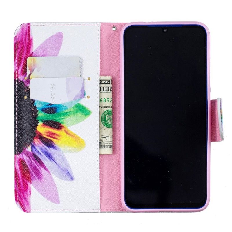 Flip Case Leren Xiaomi Redmi Note 7 Aquarelbloem