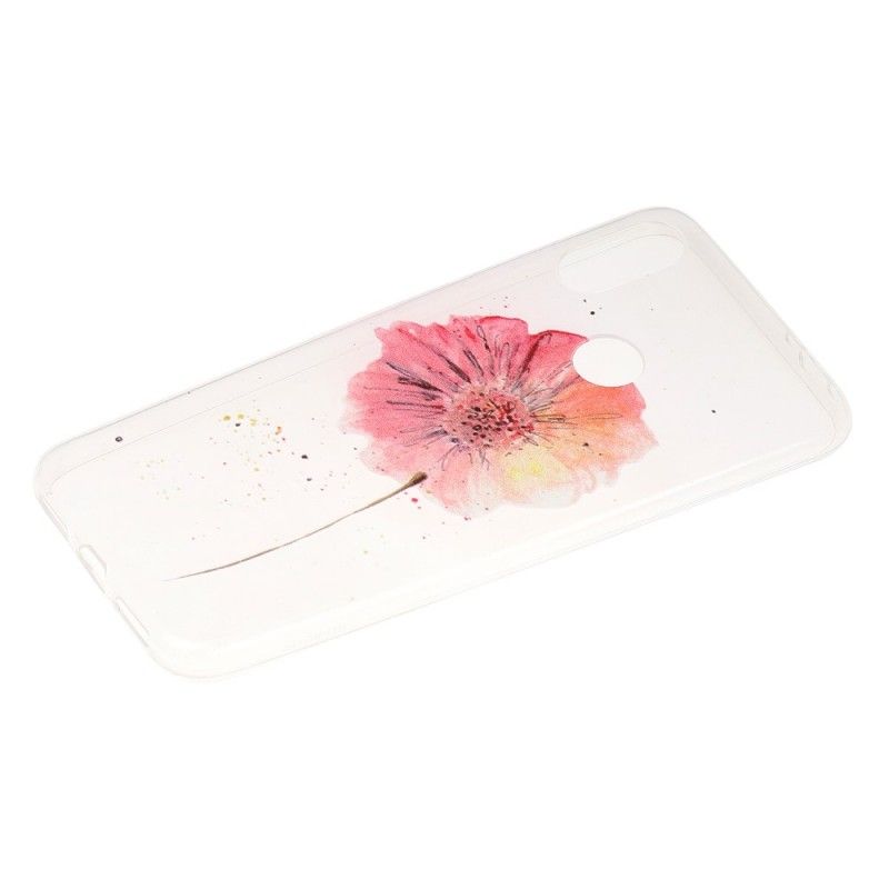 Hoesje voor Xiaomi Redmi Note 7 Transparante Aquarel Klaproos
