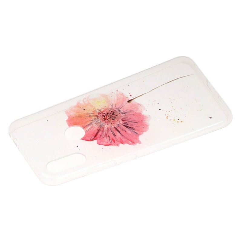 Hoesje voor Xiaomi Redmi Note 7 Transparante Aquarel Klaproos