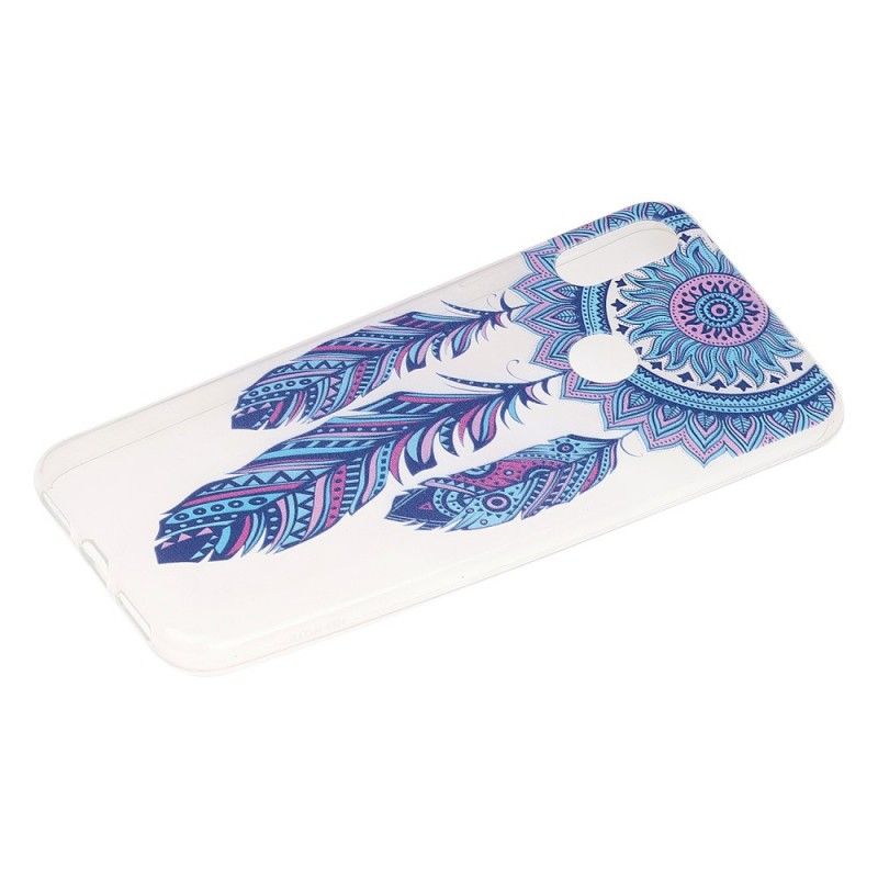 Hoesje voor Xiaomi Redmi Note 7 Transparante Vanger Dromen Blauwe Veren