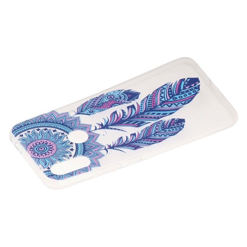 Hoesje voor Xiaomi Redmi Note 7 Transparante Vanger Dromen Blauwe Veren