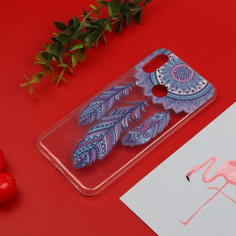 Hoesje voor Xiaomi Redmi Note 7 Transparante Vanger Dromen Blauwe Veren