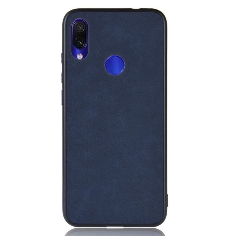 Hoesje Xiaomi Redmi Note 7 Donkerblauw Vintage Look Leereffect