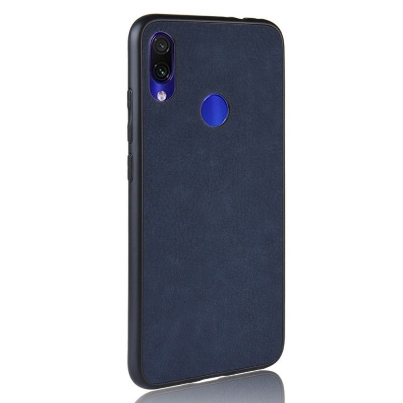 Hoesje Xiaomi Redmi Note 7 Donkerblauw Vintage Look Leereffect