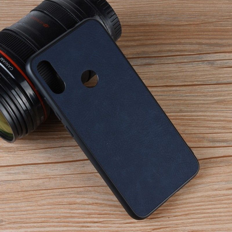 Hoesje Xiaomi Redmi Note 7 Donkerblauw Vintage Look Leereffect