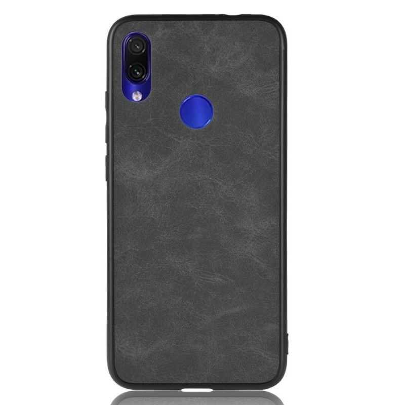 Hoesje Xiaomi Redmi Note 7 Donkerblauw Vintage Look Leereffect