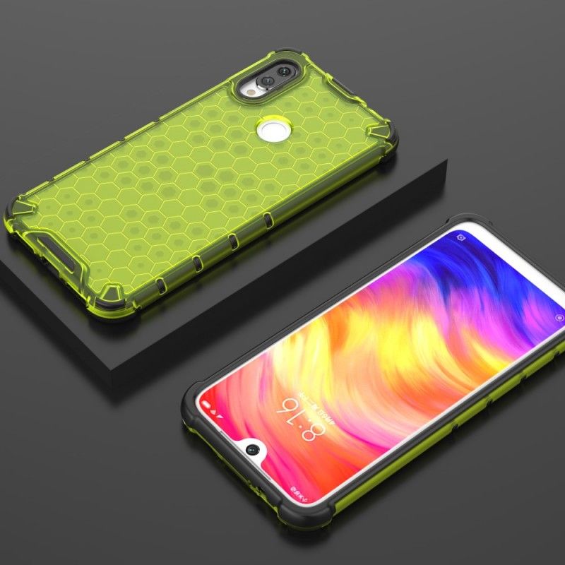Hoesje Xiaomi Redmi Note 7 Grijs Wit Honingraatstijl