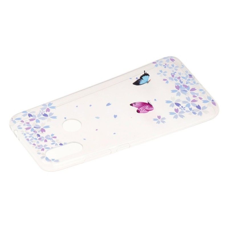 Hoesje Xiaomi Redmi Note 7 Transparante Vlinders En Bloemen