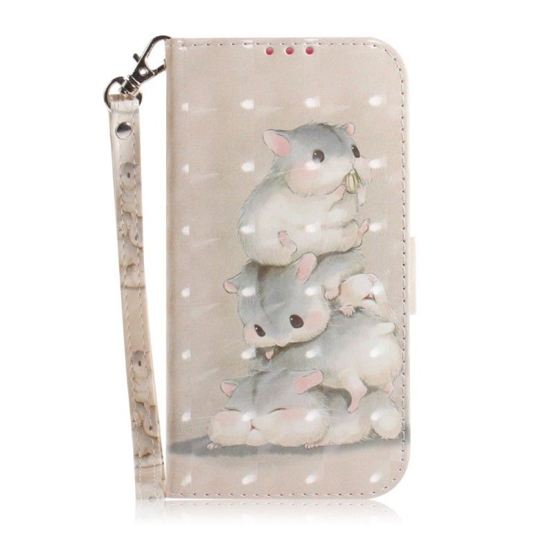 Leren Hoesje voor Xiaomi Redmi Note 7 Hamsters Met String