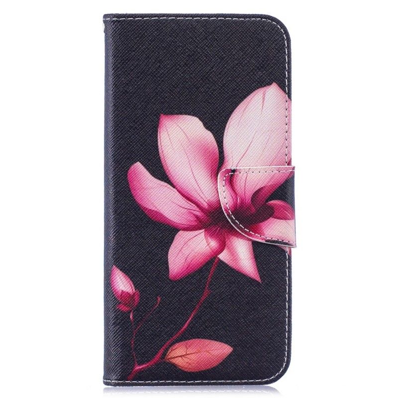 Leren Hoesje voor Xiaomi Redmi Note 7 Roze Bloem