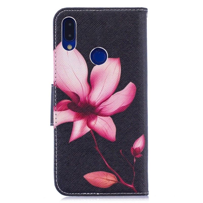 Leren Hoesje voor Xiaomi Redmi Note 7 Roze Bloem