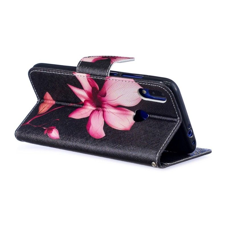 Leren Hoesje voor Xiaomi Redmi Note 7 Roze Bloem