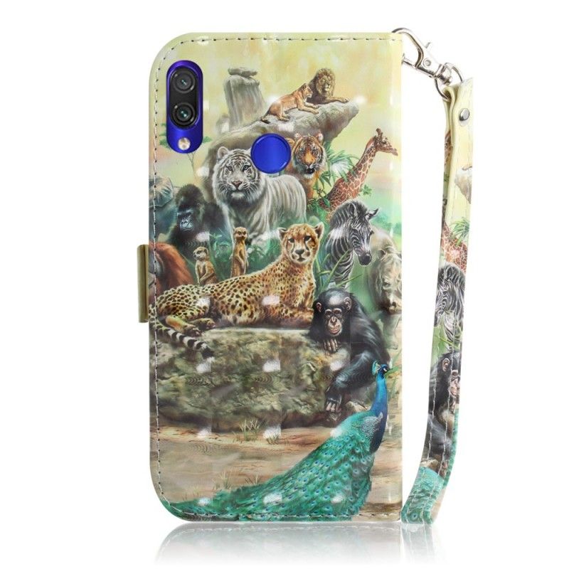 Leren Hoesje voor Xiaomi Redmi Note 7 String Safari Dieren