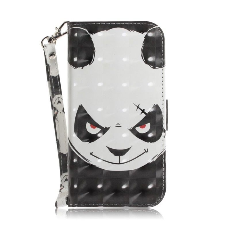 Leren Hoesje Xiaomi Redmi Note 7 Boze Panda Met String