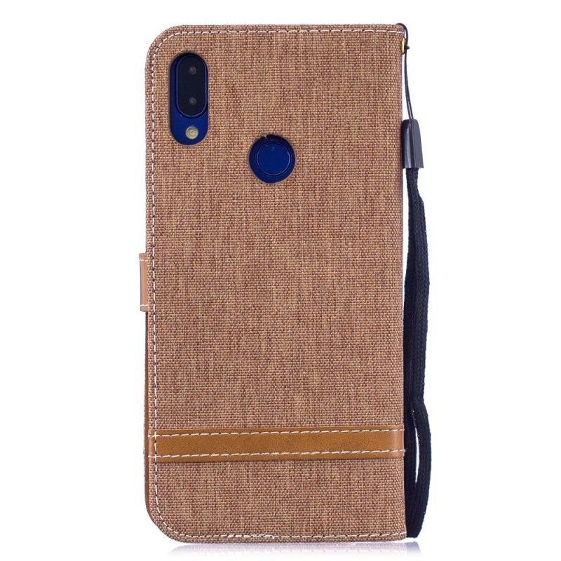 Leren Hoesje Xiaomi Redmi Note 7 Grijs Zwart Telefoonhoesje Stof En Leereffect