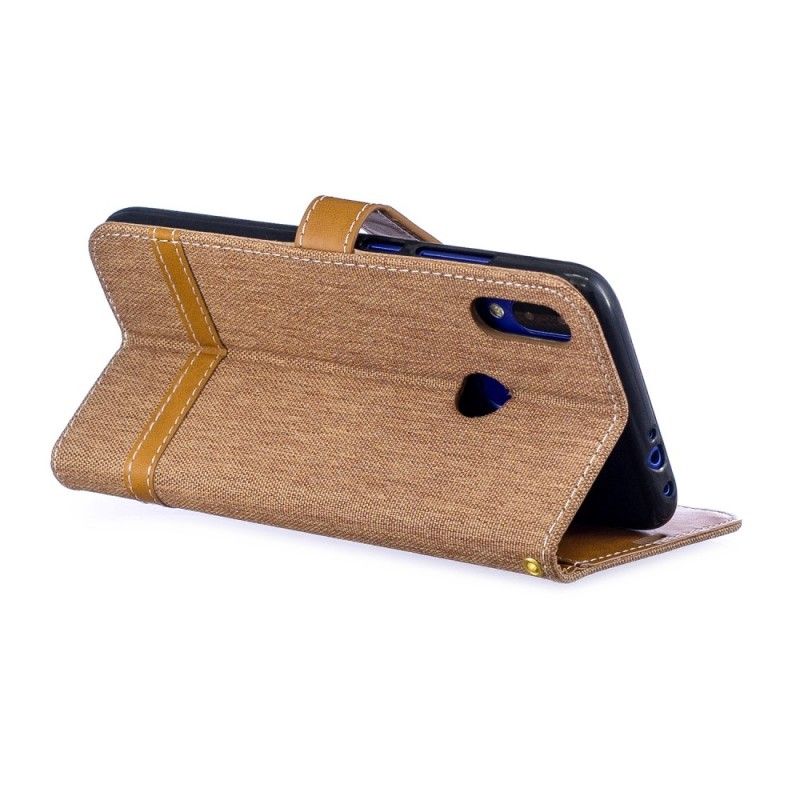 Leren Hoesje Xiaomi Redmi Note 7 Grijs Zwart Telefoonhoesje Stof En Leereffect