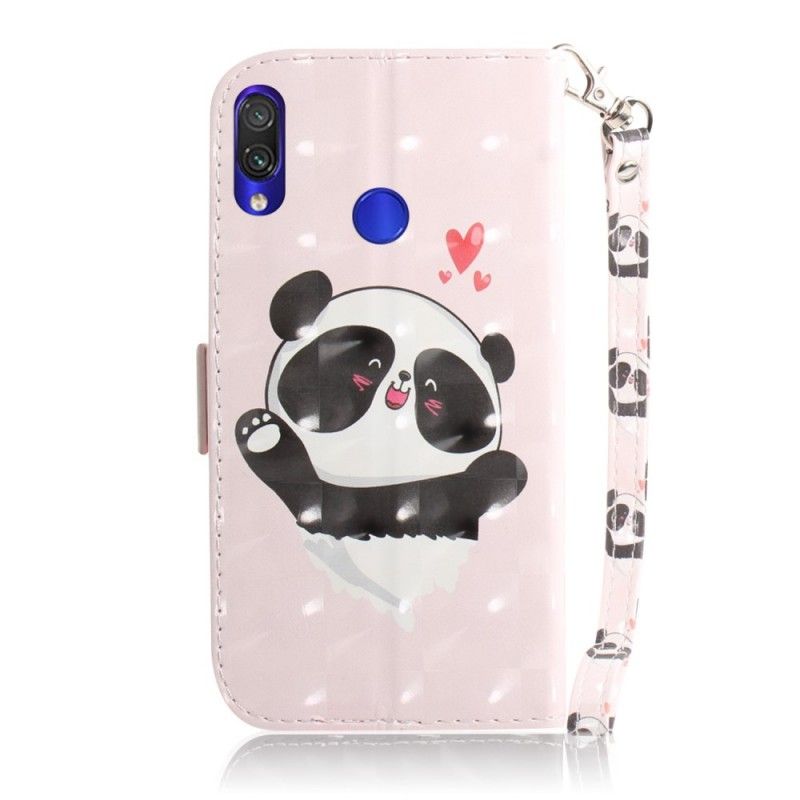 Leren Hoesje Xiaomi Redmi Note 7 Panda Love Met String
