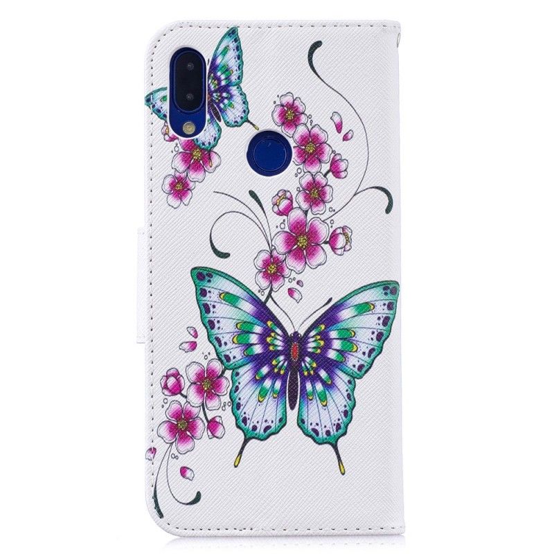 Leren Hoesje Xiaomi Redmi Note 7 Telefoonhoesje Prachtige Vlinders