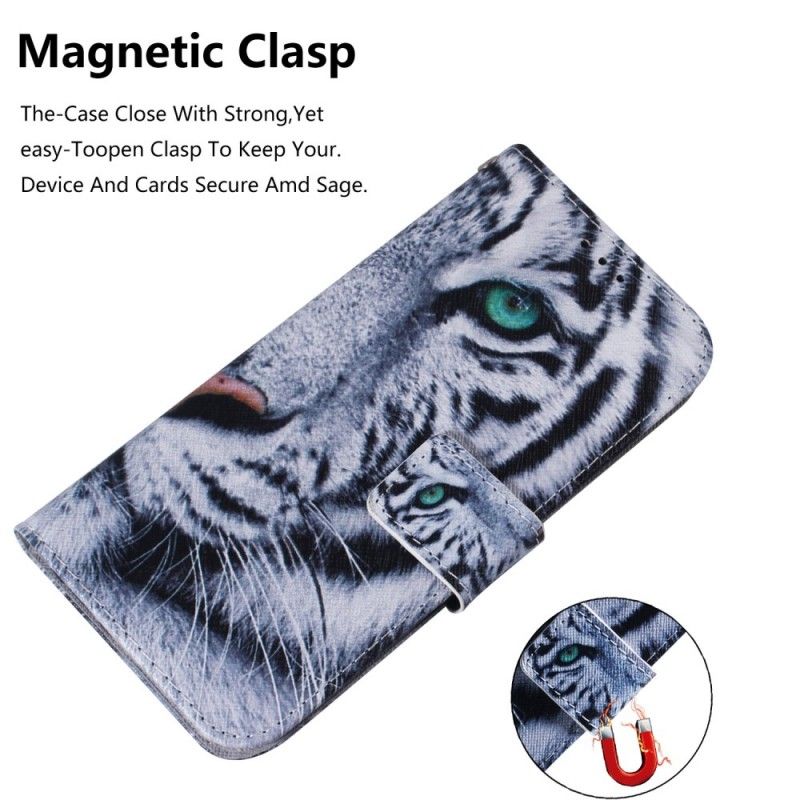 Leren Hoesje Xiaomi Redmi Note 7 Tijgergezicht