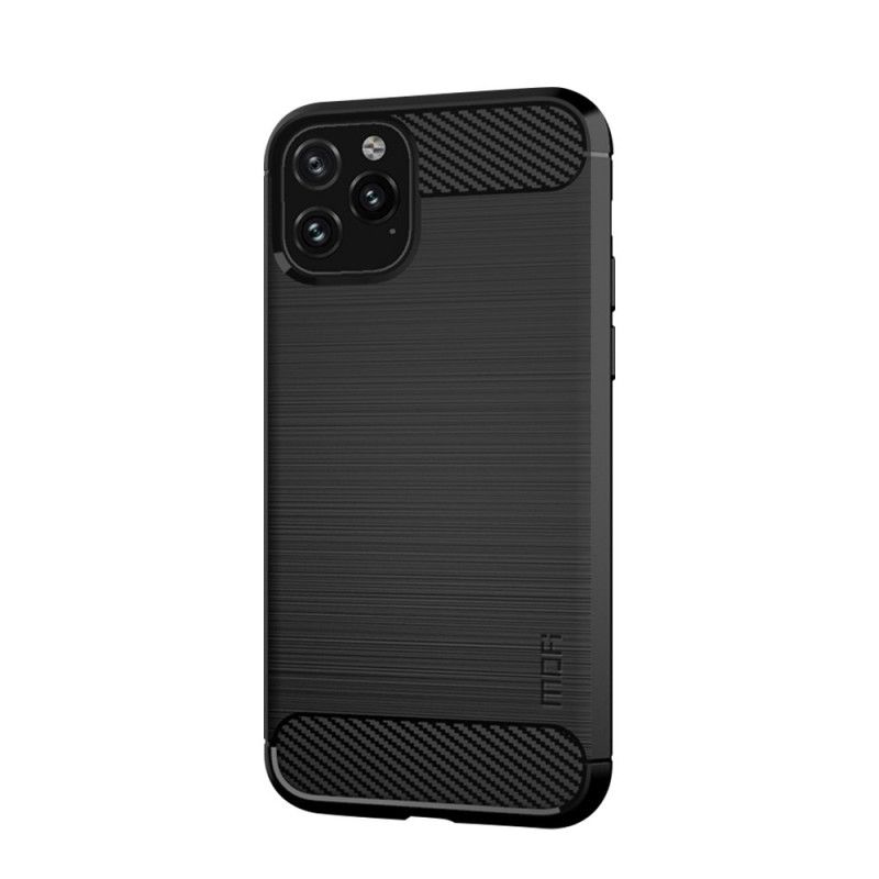 Case Hoesje iPhone 11 Pro Max Grijs Zwart Telefoonhoesje Mofi Geborstelde Koolstofvezel
