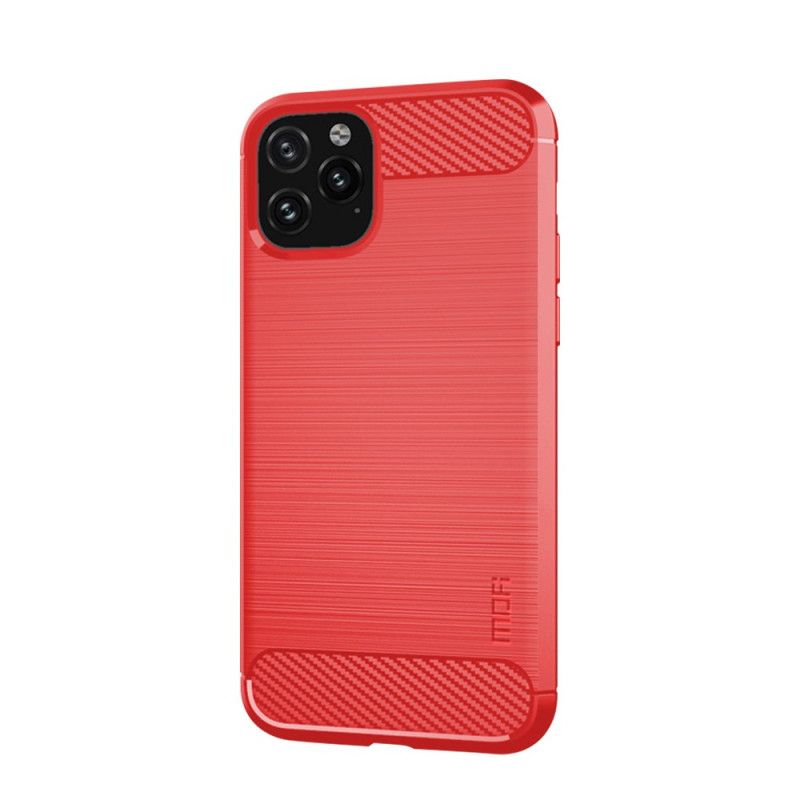 Case Hoesje iPhone 11 Pro Max Grijs Zwart Telefoonhoesje Mofi Geborstelde Koolstofvezel