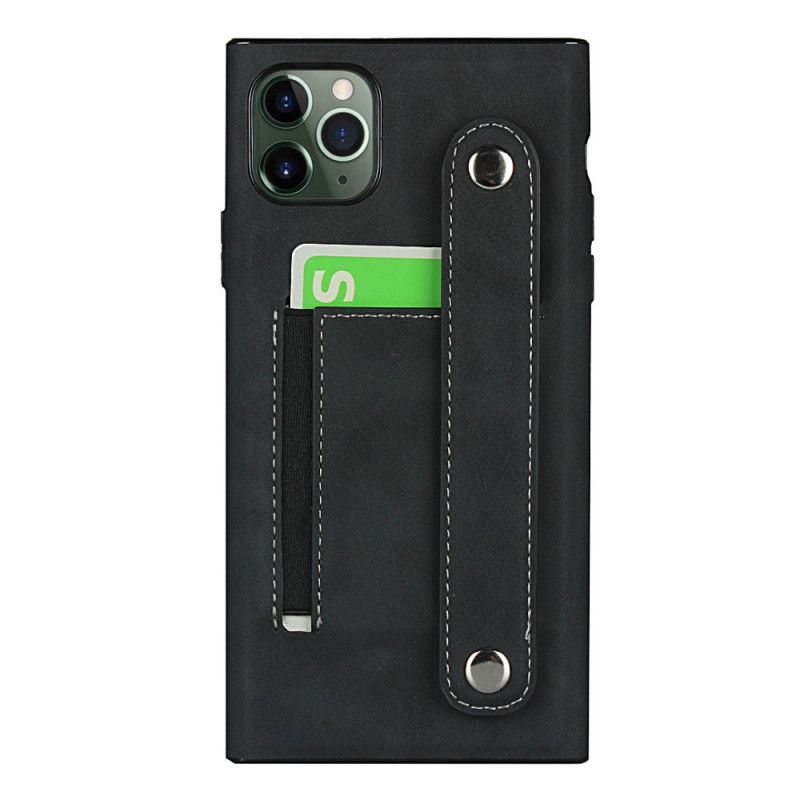 Case Hoesje iPhone 11 Pro Max Rood Zwart Telefoonhoesje Kaarthouder En Riem