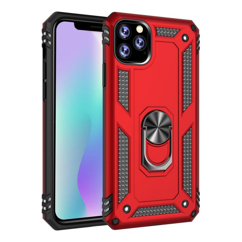 Case Hoesje iPhone 11 Pro Max Rood Zwart Telefoonhoesje Premium Ring